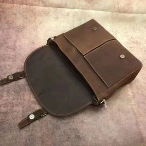 Ando <b>Bag</b> Men's Vintage Genuine Cowhide Leather <b>Messenger</b> <b>Bag</b> with Buckle Flap and Adjustable Shoulder Strap - Product Image 5