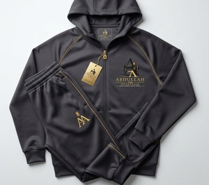 Abdullah Apparels Herren-Zip-Hoodie und Jogginghose Trainingsanzug-Set mit gesticktem Logo, French Terry, atmungsaktiv - Product Image 4