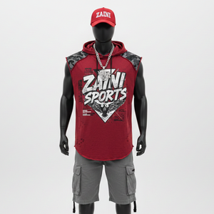 T-shirt d'entraînement sans manches pour homme, polyester et élasthanne de haute qualité, logo personnalisé, 100 % coton, coupe ample, imprimé - Product Image 6