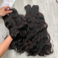 Extensions de cheveux naturels vietnamiens bruts, ondulés, en trame, Remy, double épaisseur, pleine densité, collection export, couleur naturelle