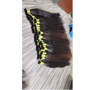 Extensions de cheveux naturels noirs lisses de qualité export, résistantes à la chaleur, faciles à coiffer pour femmes, usage quotidien et mode, disponibles à la vente - Product Image 2