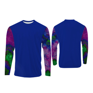 Custom LOGO Printed Plus Size Breathable Long Sleeve Quick Dry UV Protection UPF 50 Durable Spandex/Polyester Men's Fishing Top - Product Image 4