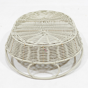 Plateau en rotin ovale tissé naturel avec poignées pour décoration intérieure et affichage de comptoir - Product Image 2