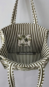 Bolso Tote Grande de Algodón Acolchado con Estampado Floral Hecho a Mano en India, para Mujer, Ideal para el Mercado, Verano y Otoño - Product Image 6