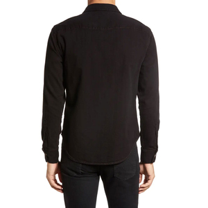 Best Selling Men's Casual <b>Denim</b> Shirt Breathable <b>Material</b> Comfortable Long Sleeve Plain Design Button OEM Service Available - Product Image 3