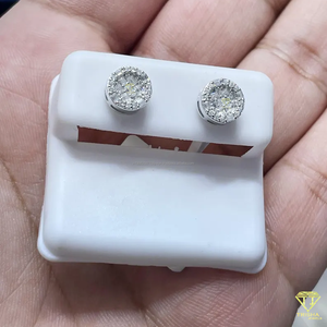 Joyería de Plata de Ley 925 de alta calidad, pendientes de tuerca cultivados en laboratorio de lujo, acabado plateado brillante duradero, hecho a mano fino - Product Image 2
