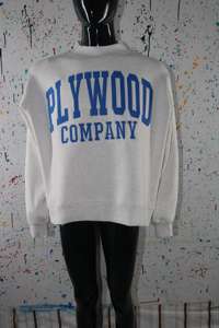 Sudadera de cuello alto PLYWOOD COMPANY WHITE 100% azul cielo con bordado de apliques, sudadera de cuello ancho con hilos finos - Product Image 2