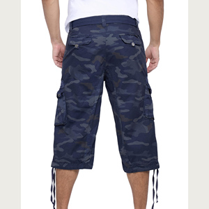 Pantalon Capri Homme en Tissu Peigné de Haute Qualité, Teint Uni, Léger, Taille Mi-Haute Élastique, Multi-Poches, Vente en Gros - Product Image 2