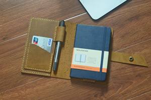 Étui pour carnet en cuir fait main rustique, rechargeable, porte-journal d'écriture, aspect vintage NBC-0111 - Product Image 4