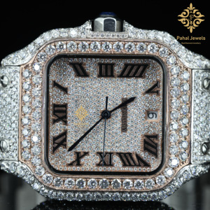นาฬิกาเพชรหรู Pahal Jewels ตัวเรือนสแตนเลสทรงสี่เหลี่ยมผืนผ้า ระบบอัตโนมัติ ขนาด 40 มม. หน้าปัดแบบเข็ม  กระจกแซฟไฟร์ สำหรับทั้งชายและหญิง - Product Image 5