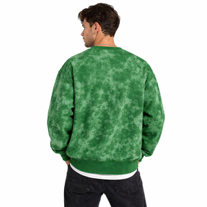 Custom Design Green Crewneck <b>Sweatshirt</b> Acid Wash Oversized Pullover High Quality Cotton Comfortable Casual Streetwear Clothing - Product Image 4