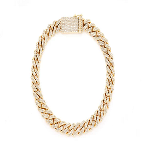 <b>Men's</b> Rose Gold Plated Chain <b>Bracelet</b> Round Brilliant Cut Diamond Micro Insert Luxury Everyday Wear - Product Image 1