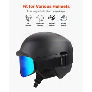 Occhiali da Sci Senza Montatura con Rivestimento Revo Blu Scuro per Uomo e Donna, Occhiali da Neve Antiappannamento OTG con Lente Cilindrica Magnetica e Telaio in TPU - Product Image 6