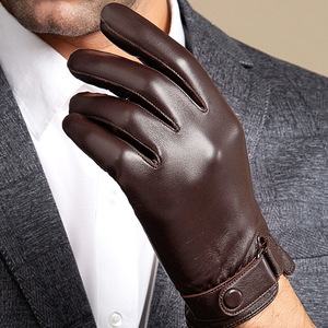 Gants de sport d'hiver chauds pour hommes et femmes BB, gants en cuir thermiques écologiques unis compatibles écran tactile avec détection de pointe. - Product Image 2