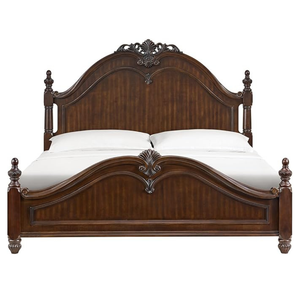 Cama King Conala hecha de madera maciza de caoba de alta calidad con color marrón oscuro para uso en dormitorio. - Product Image 2