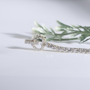 Pulsera de tenis con cierre de corazón dorado, clásica, con diamantes cultivados en laboratorio, cadena de eslabones de cristal, encanto romántico, joyería fina para mujer - Product Image 2