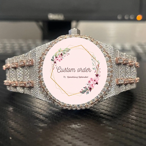 Reloj de Lujo de Cuarzo de Oro Rosa con Esfera Árabe, Diamantes de Moissanita, para Hombre, Engastado VVS, de Acero Inoxidable, Estilo Hip Hop Personalizado, Pasa la Prueba de Diamantes - Product Image 1