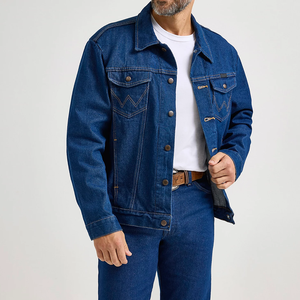 Whole heavyweight <b>mens</b> <b>denim</b> <b>jacket</b> built with structured <b>denim</b> trucker <b>jacket</b> durability - Product Image 2