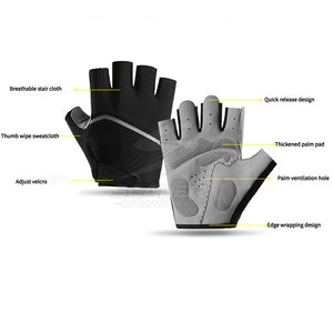 Gants de cyclisme professionnels mi-doigts en cuir/néoprène, anti-humidité, antidérapants, unisexes, confortables pour l'extérieur - Product Image 4