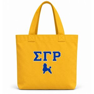 Bolsa de Mano Personalizada para Mujer, Bordado con Letras Griegas, Bolso de Hombro Premium, Reutilizable, para Compras, Viajes, Universidad, Moda - Product Image 1