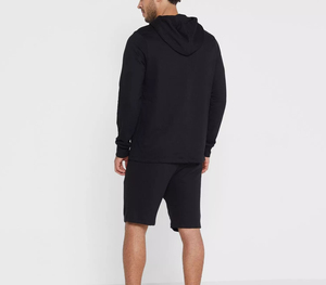 Ensemble de sweat-shirts à capuche pour homme, couleur unie, tissu en molleton français, vêtements décontractés d'automne, noir - Product Image 4