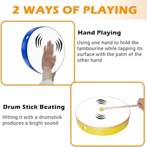 Colorful Wooden Oak <b>Drums</b> With Genuine Cowhide Skins & Wooden Mallets Set For Kids Music Play Wooden <b>Drums</b> for Marching Bands - Product Image 6