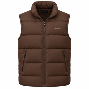 Chaleco de invierno sin mangas con capucha personalizado para hombre, chaleco softshell con estampado, chaleco calefactor de plumón para hombre - Product Image 3