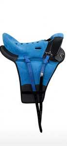 Selle d'équitation d'intérieur professionnelle légère en nylon et cuir, ergonomique, avec siège rembourré et sangles de fixation sécurisées, 16 pouces, 5-10 - Product Image 2