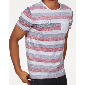 เสื้อยืดคอกลมคุณภาพสูง ผ้าฝ้าย 100% ลายทาง สำหรับผู้ชาย ทรงปกติ น้ำหนักเบา แห้งเร็ว ระบายอากาศได้ดี มีไซส์ใหญ่ - Product Image 5