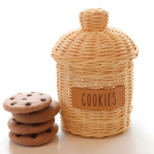 ชุดของเล่นทำอาหารสำหรับเด็ก ชุดหม้อครัวขนาดเล็ก กาน้ำชา กากาแฟ ของเล่นกระปุกใส่เครื่องเทศและขนม ทำจากหวายสานมือ - Product Image 5