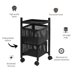 Panier de rangement en métal de qualité supérieure avec poignées, bac d'organisation pour la maison - Product Image 3