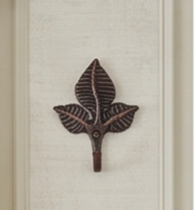 Artisanal Vintage Leaf Design Metal Wall <b>Hook</b> Rust Resistant Single <b>Hook</b> For Clothing Storage - Product Image 1