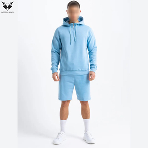 Manufacturer Highest Quality Plus Size Men's Autumn Casual Street Fashion Tracksuit <b>Set</b> Quick Dry Short Half Zip Hoodie - Product Image 4