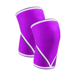 Compression Knee Sleeve Magenta Neoprene 7mm Diagonal Stripe Squat Powerlifting Joint Support Gym <b>Training</b> Knee Sleeve Pair - Product Image 1