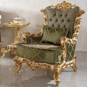 Ensemble de canapés sectionnels rembourrés en bois de mahogany massif européen, style maison française, sculpté à la main, écologique, pour salon de villa - Product Image 6