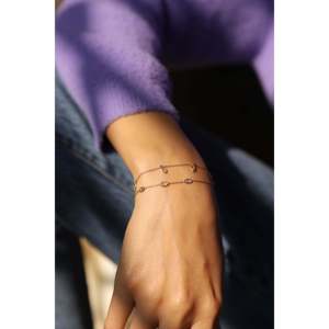 18K <b>Gold</b> Diamond <b>Charm</b> <b>Bracelet</b>-Minimal Dainty Fine Jewelry - Product Image 5