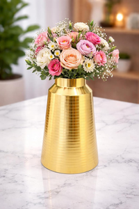 Jarrón de Hierro Tradicional Hecho a Mano, Duradero, con Recubrimiento Dorado, Irrompible, para Decoración del Hogar y Bodas - Product Image 6