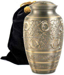 Urnas de cremación de latón hechas a mano para cenizas, suministros funerarios de artesanía superior - Product Image 6