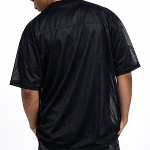 เสื้อฟุตบอลอเมริกันสีดำขนาดใหญ่พิเศษสั่งทำได้ ราคาโรงงาน สไตล์คลาสสิคย้อนยุค ผลิตจากโพลีเอสเตอร์ ระบายอากาศได้ดี เสื้อผู้ชายสำหรับเล่นฟุตบอล - Product Image 2