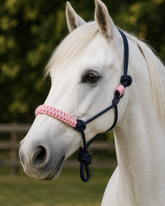 HM GLOBAL - Brida para Caballo con Cuerda de Nailon Azul Ecológica y Cabezal Trenzado Rosa, para Equipo de Entrenamiento de Equitación - Product Image 5