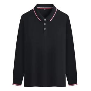 Camisa Polo de Golf de Manga Larga, 100% Poliéster, Estilo Casual, con Solapa y Combinación de Colores, Estampado Ligero y Sólido, Venta al Por Mayor - Product Image 6
