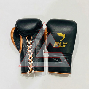 Gants de boxe de luxe de qualité supérieure, personnalisés, en cuir de vachette durable, super confortables, à lacets. - Product Image 2