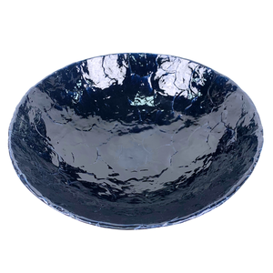 Bol de fruits en composite incrusté de capiz bleu marine rond fait à la main plat de service décoratif pour la maison et la fête centre de table de cuisine - Product Image 3