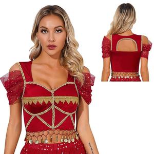 Top Corto de Danza del Vientre para Mujer, Top de Baile para Juego de Roles, Fiesta de Baile, Clase de Baile, Actuación en Escenario, Ropa de Baile al por Mayor - Product Image 2