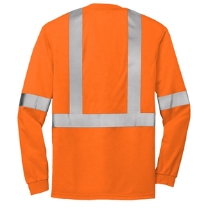 T-shirt de travail réfléchissant à manches longues haute visibilité pour homme, personnalisable avec logo, pour l'hiver et les travaux de construction - Product Image 3