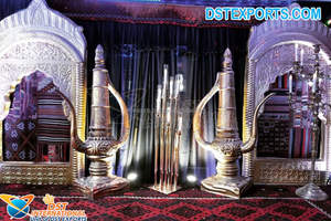 ชุดตกแต่งงานแต่งงานทำจากเส้นใยสีทองใช้ตกแต่งงานแต่งงานสไตล์อินเดีย - Product Image 4