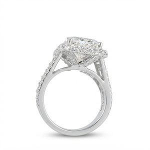 Magnifique bague en diamant radiant de 11,38 carats cultivé en laboratoire, certifiée IGI, sertie de griffes en or blanc 8K pour femme, mariage, fiançailles - Product Image 4