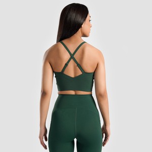 สปอร์ตบราโยคะสำหรับผู้หญิง รองรับทรงได้ดี ผลิตจากผ้าสแปนเด็กซ์/ไนลอน ตกแต่งด้วยผ้าตาข่าย คอวีลึก - Product Image 6