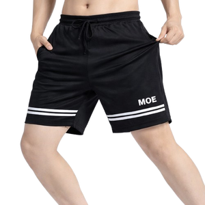 Pantalones Cortos Deportivos para Hombre con Franja Reflectante Negra, Cordón Elástico MOE, Ropa Deportiva para Correr, Fabricante de Marca Privada OEM - Product Image 1
