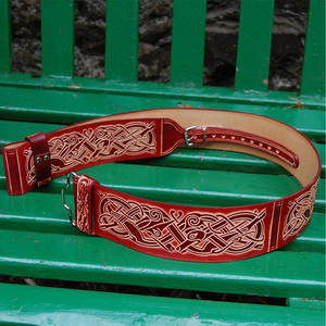 Cinturón de Cuero con Diseño de Animales Zoomorfos, Cinturón Escocés de Tartán, Cinturones Irlandeses al por Mayor - Product Image 1